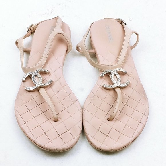 Chanel Women's Cream Sandals Size  37C (Posh69) - Picture 4 of 6